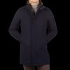 Herno Navy Blue Diagonal Wool Technical Coat New