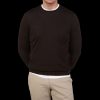 Filippo de Laurentiis Dark Brown Super 120S Merino Crew Neck Clearance