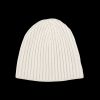 William Lockie White Undyed Cashmere Ribbed Short Beanie Wholesale