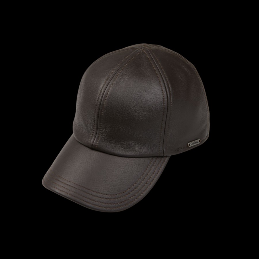 Wigéns Dark Brown Elk Leather Baseball Cap Online