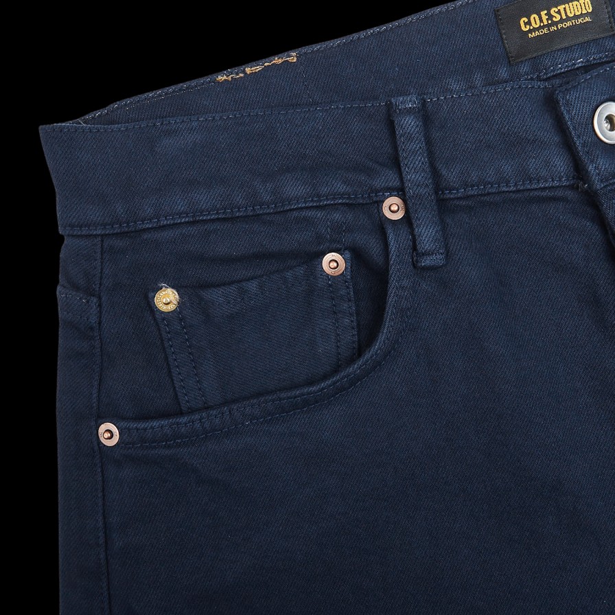 C.O.F Studio Navy Blue Candiani Cotton M7 Jeans Hot