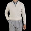 Gran Sasso Light Beige Cashmere 1/4 Zip Sweater Hot