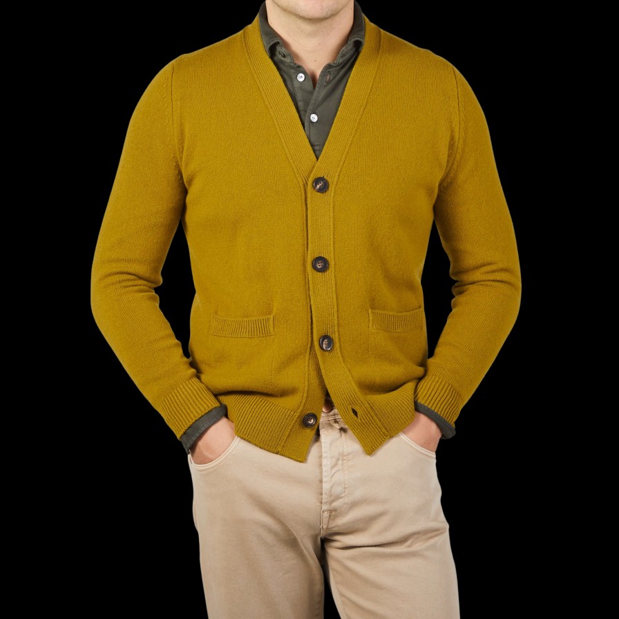 Filippo de Laurentiis Senape Wool Cashmere Button Cardigan Best