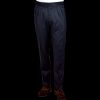 Tagliatore Midnight Navy Pleated Super 110S Wool Trousers Clearance