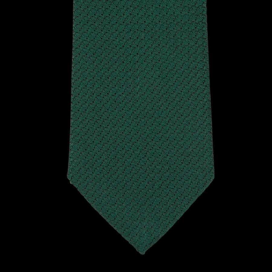 Amanda Christensen Bottle Green Grenadine Grossa Lined Silk Tie New