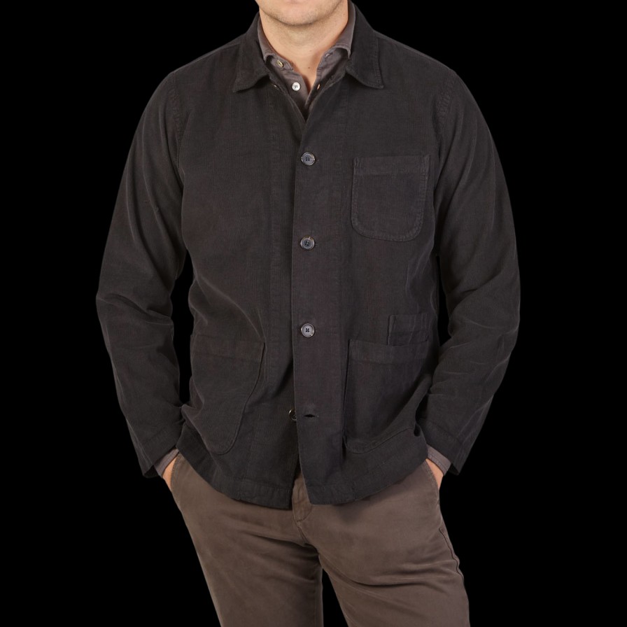 Universal Works Licorice Cotton Corduroy Bakers Overshirt Online