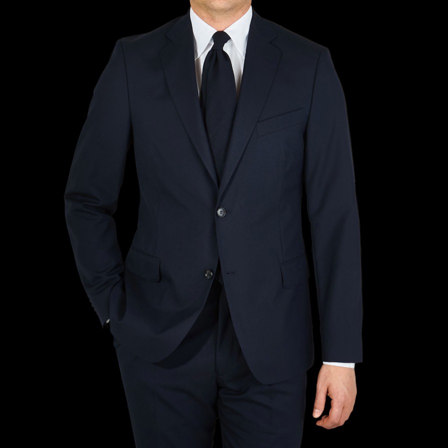 Oscar Jacobson Navy Edmund Wool Suit Jacket Clearance