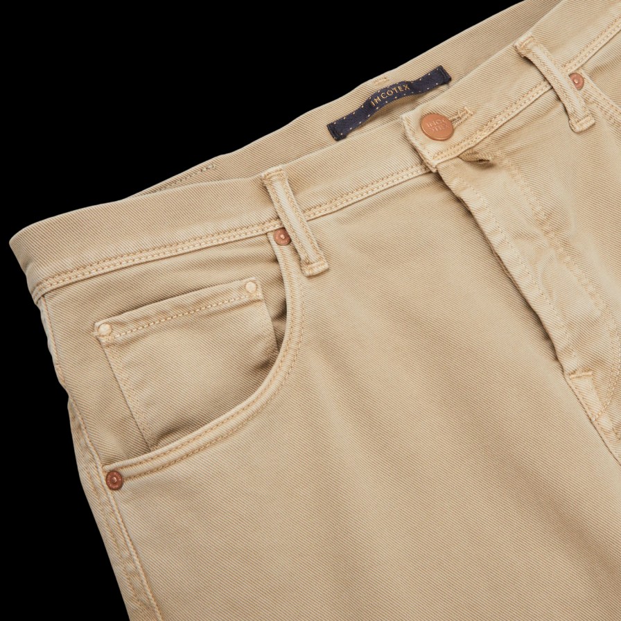 Incotex Khaki Beige Cotton Stretch Five Pocket Jeans Best