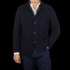 Gran Sasso Navy Blue Chunky Knitted Wool Cardigan Wholesale