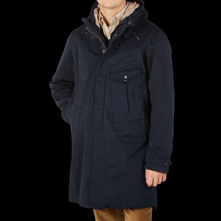 Ten C Dark Blue Technical Cyclone Parka Wholesale