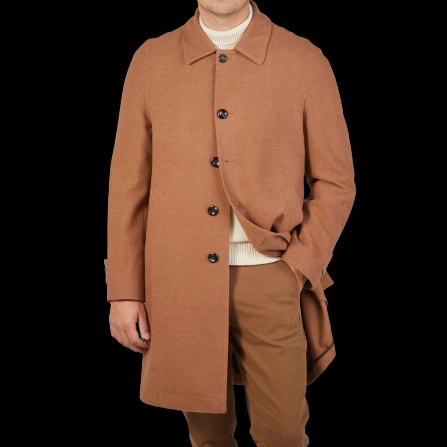 Luigi Bianchi Camel Drago Skyfall Wool Raglan Coat Best