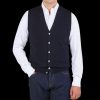 Gran Sasso Navy Extra Fine Merino Wool Vest Wholesale