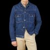 Tela Genova Washed Blue Cotton Selvedge Denim Jacket Online