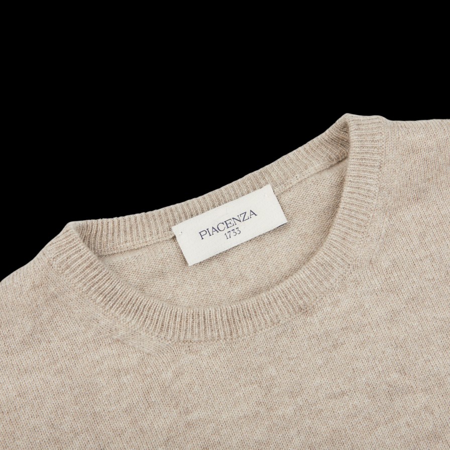 Piacenza Cashmere Light Beige Cashmere Crewneck Best