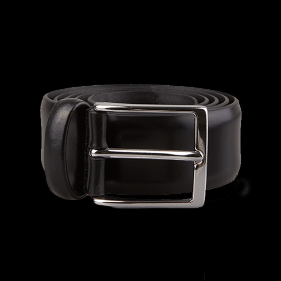 Andersons Black Plain Leather 35Mm Belt Wholesale