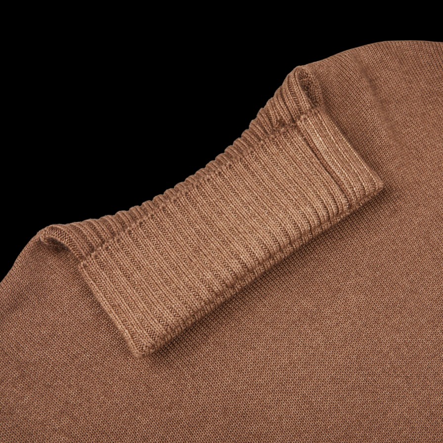 Drumohr Cinnamon Brown Merino Wool Rollneck Online