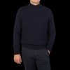 G.R.P Navy Blue Wool Cashmere Mock Neck Sweater New