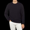 Altea Navy Blue Wool Alpaca Crewneck Sweater Online