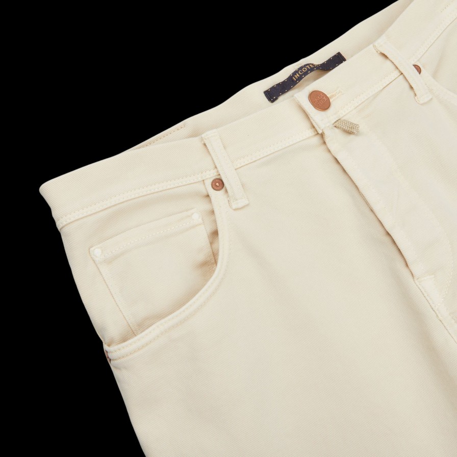 Incotex Cream Cotton Stretch Five Pocket Jeans Wholesale