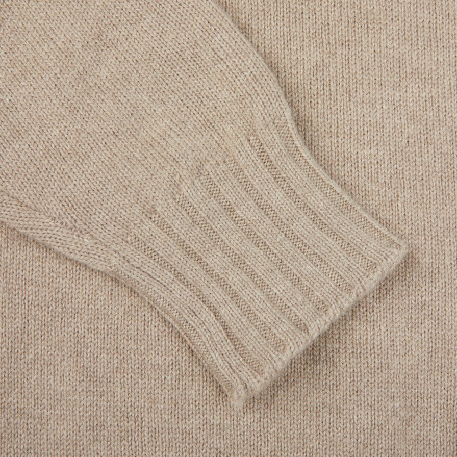 Filippo de Laurentiis Taupe Wool Cashmere Crewneck Sweater Best