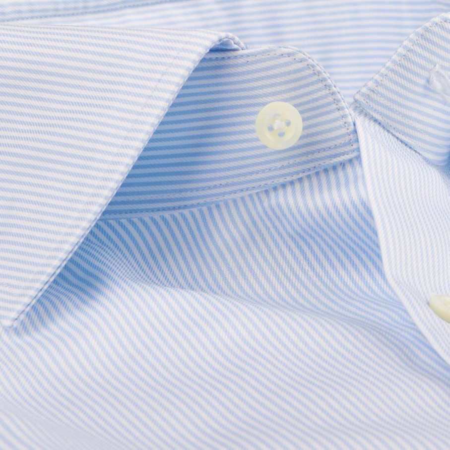 Stenströms Light Blue Striped Slimline Shirt Clearance