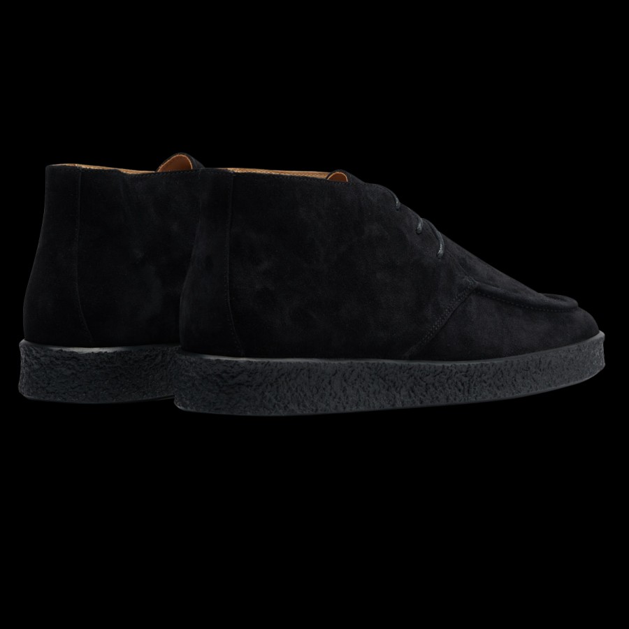 CQP Black Suede Leather Plana Boots Online