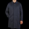 Sunspel Navy Blue Cotton Mac Car Coat Wholesale