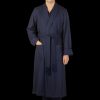 Derek Rose Navy Blue Wool Twill Westminister Gown Best