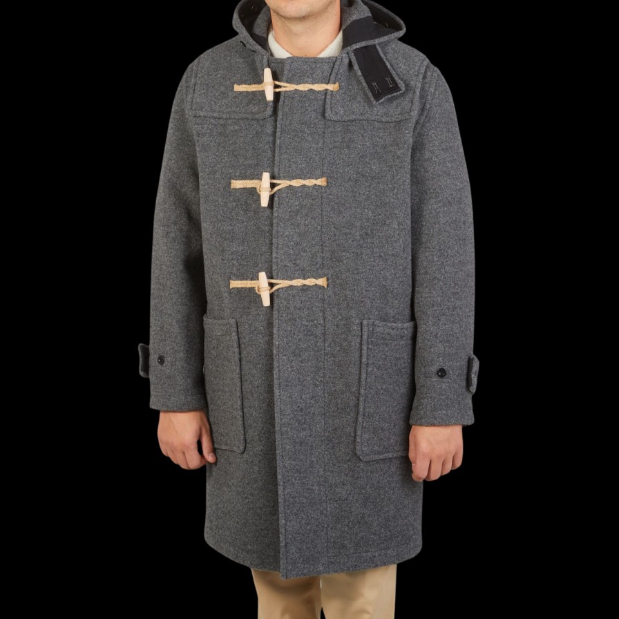 Gloverall Grey Melange Wool Monty Duffle Coat Best