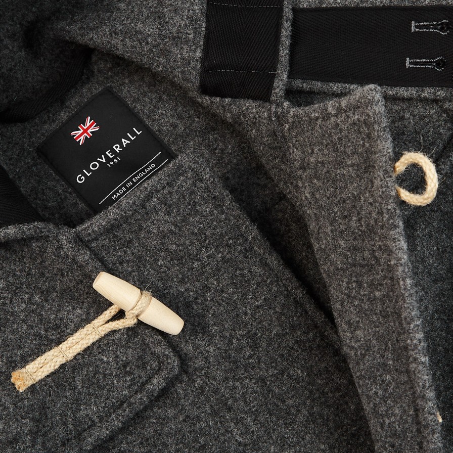 Gloverall Grey Melange Wool Monty Duffle Coat Best