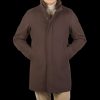 Herno Dark Brown Diagonal Wool Technical Coat Best