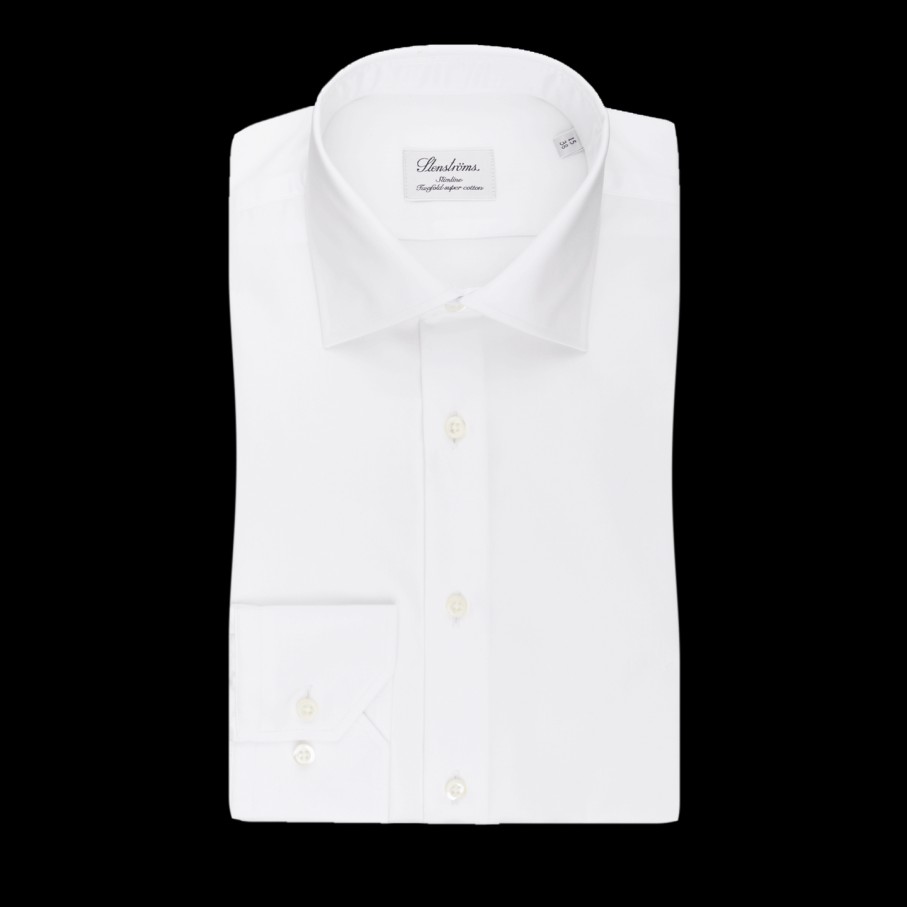 Stenströms White Slimline Single Cuff Shirt Wholesale