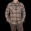 Universal Works Brown Checked Wool Flannel Workshirt Clearance