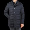 Moorer Blue Melange Wool Cashmere Down Padded Coat New