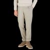 Studio 73 Oatmeal Beige Wool Flannel Pleated Trousers Clearance