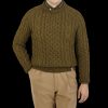 Peregrine Khaki Green Merino Wool Hudson Jumper Hot