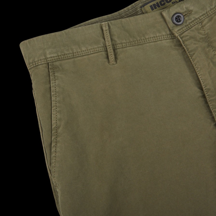 Incotex Dark Green Cotton Stretch Slacks Chinos Hot