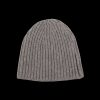 William Lockie Smog Grey Cashmere Ribbed Short Beanie New