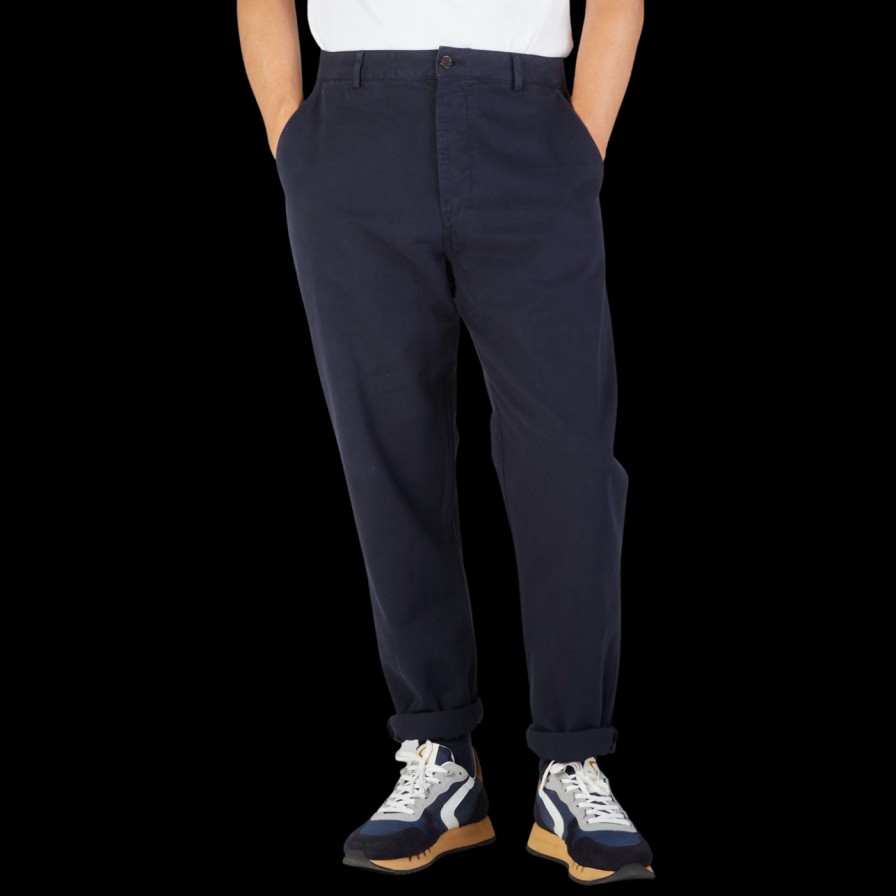 Universal Works Navy Blue Cotton Canvas Military Chinos Wholesale