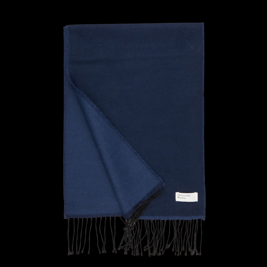 Universal Works Navy Blue Double Sided Acrylic Scarf Best