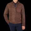 Maurizio Baldassari Brown Suede Leather Zip Blouson Clearance