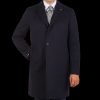 Tagliatore Navy Blue Wool Cashmere Tailored Coat Online