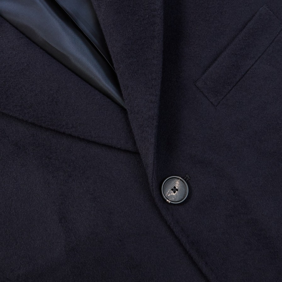 Tagliatore Navy Blue Wool Cashmere Tailored Coat Online