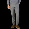 Berwich Medium Grey Wool Flannel Flat Front Trousers Clearance