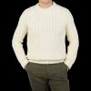 Peregrine Ecru Merino Wool Hudson Aran Jumper New