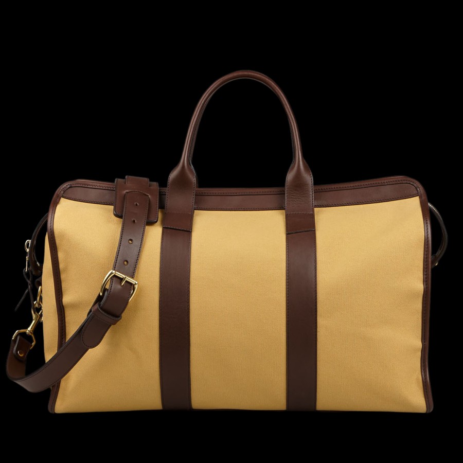 Frank Clegg Beige Cotton Canvas Signature Travel Duffle Hot