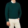 Drumohr Green Brushed Lambswool Crew Neck Sweater Hot