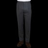 Baltzar Sartorial Grey Super 100'S Wool Pleated Suit Trousers Best