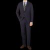 De Petrillo Navy Wool Fresco Peak Lapel Suit Hot