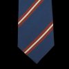 Gierre Milano Blue Orange Striped Silk Cotton Lined Tie Online